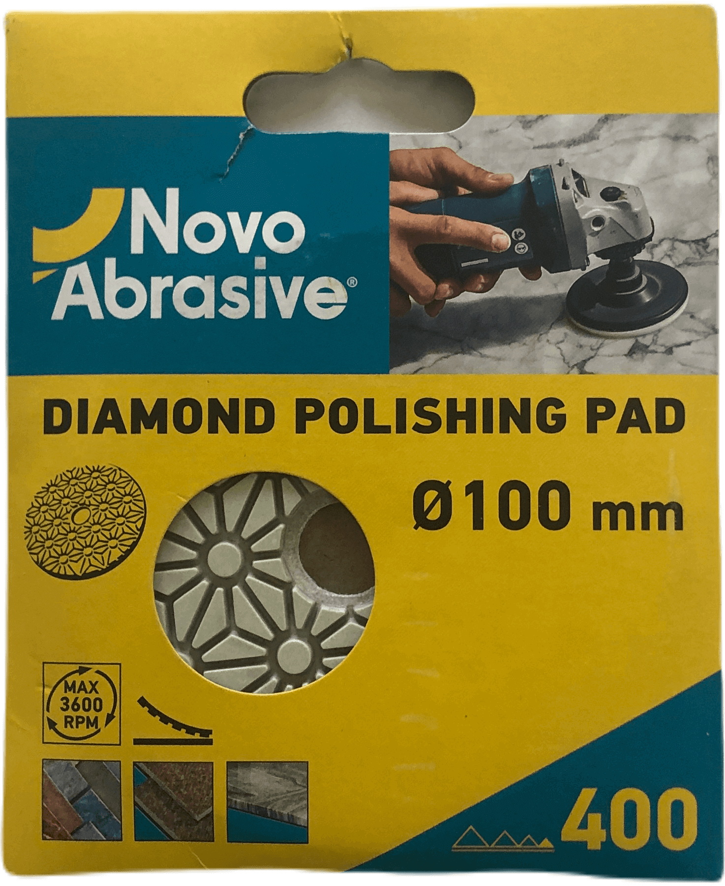 Диск алмазний полірувальний NovoAbrasive 100 мм, Р400, зірка